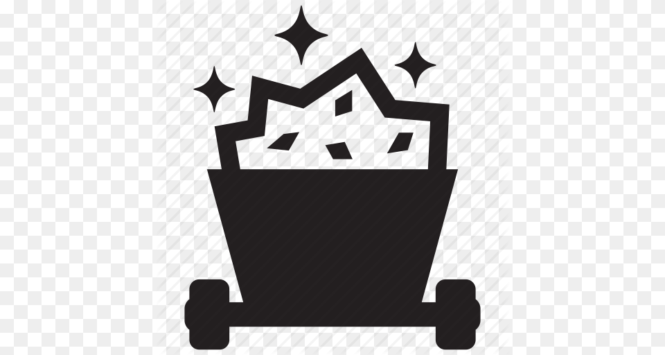 Cart Construction Mine Mining Sparkle Trolley Wagon Icon Png Image