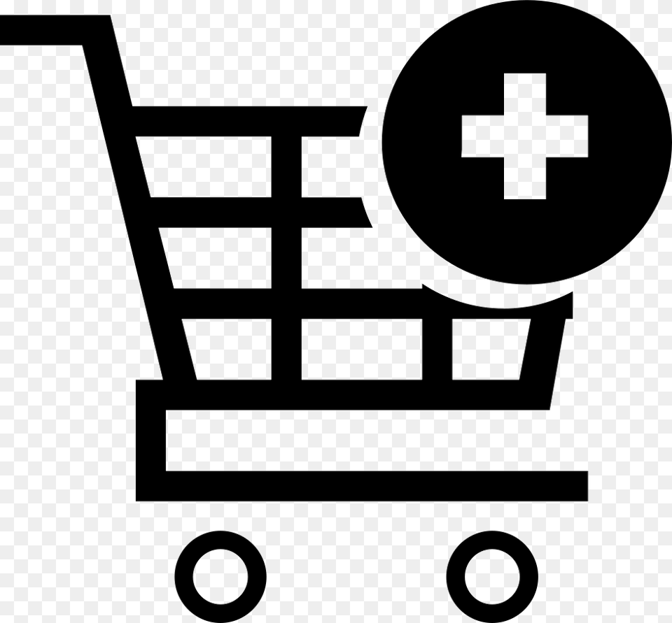 Cart Plus Comments Red Medical Cross Icon, Stencil, Shopping Cart, First Aid, Logo Free Png