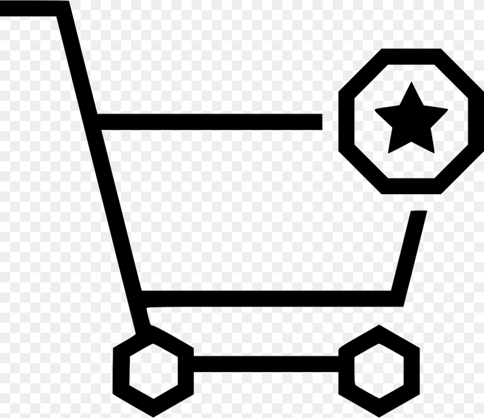 Cart Star Favorite Heart Bookmark Strolley Shopping Cart, Symbol, Stencil, Shopping Cart Free Png Download