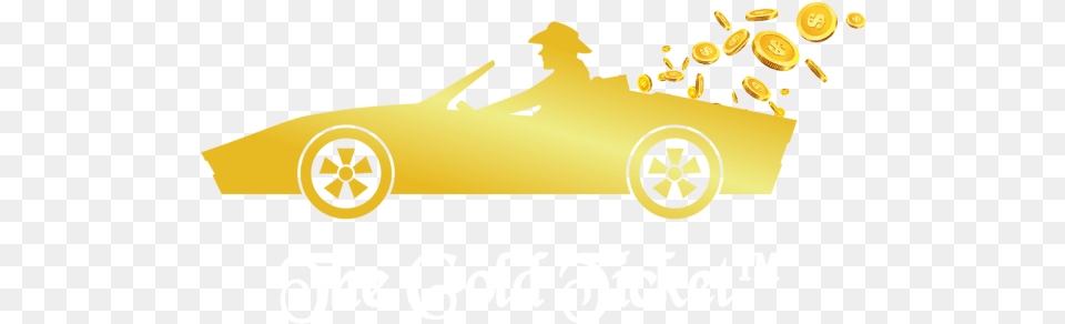 Cart The Gold Ticket In 2020 Gold Ticket Jelly Belly Automotive Decal, Machine, Car, Transportation, Vehicle Free Png Download