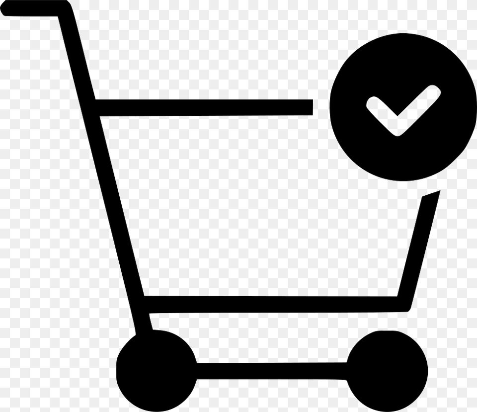 Cart Trolley Buy Done Checkmark Icon, Shopping Cart, Stencil, Device, Tool Png