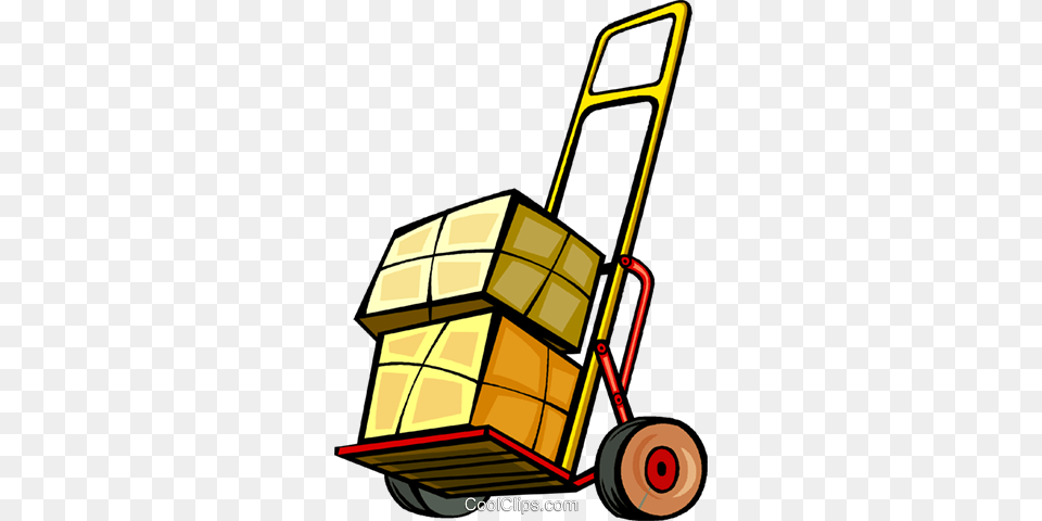 Cart With Boxes Royalty Vector Clip Art Illustration, Grass, Lawn, Plant, Device Free Transparent Png