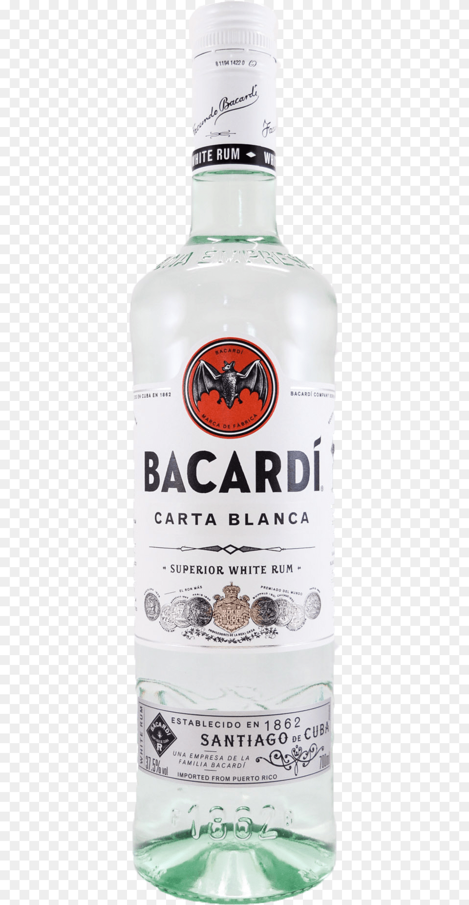 Carta Blanca Bacardi Wit In Kist, Alcohol, Beverage, Gin, Liquor Free Png