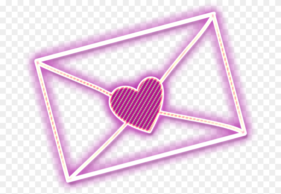 Carta Neon Heart, Light, Purple Png