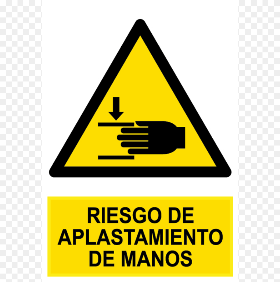 Cartel De Riesgo De Aplastamiento De Manos Moving Machinery Warning Signs, Sign, Symbol, Road Sign Free Transparent Png