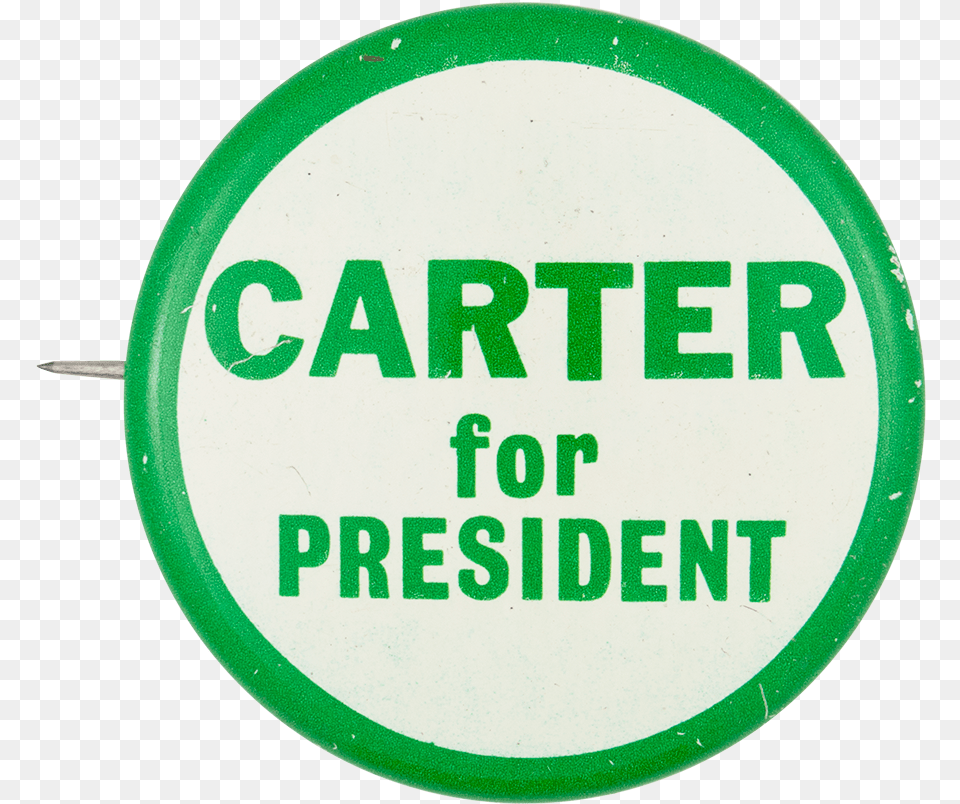 Carter For President Green And White Political Button Erdemir, Badge, Logo, Symbol, Sign Free Png