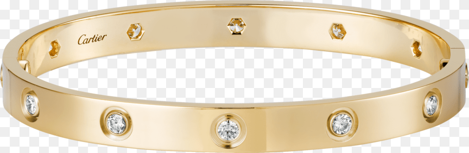Cartier Bangle With Diamonds, Accessories, Jewelry, Ornament, Gold Png