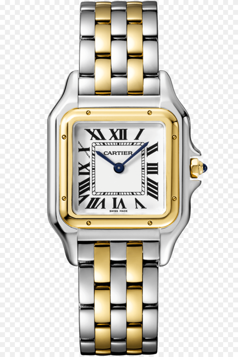 Cartier Panthere De Cartier Medium Yellow Gold And Steel, Arm, Body Part, Person, Wristwatch Free Transparent Png