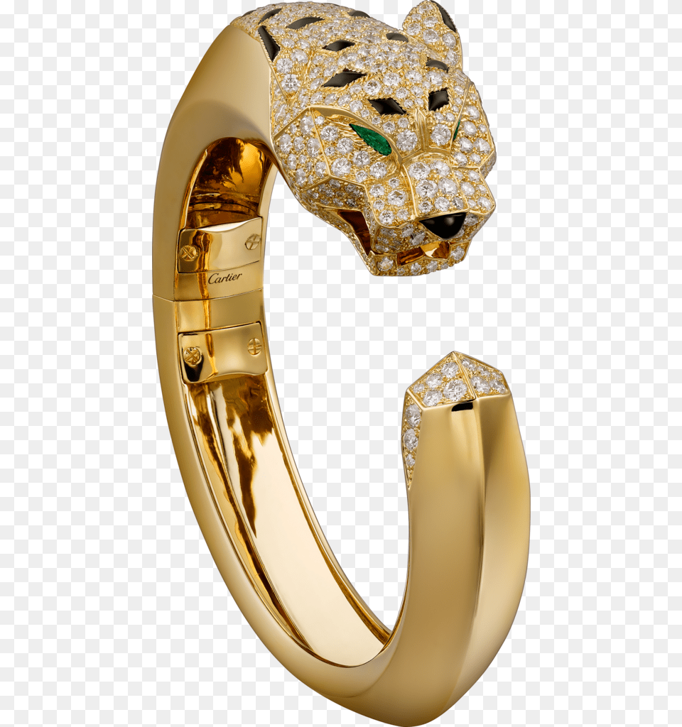 Cartier Panthere Yellow Gold Bracelet Cartier Panther Bracelet White Gold And Diamonds, Accessories, Diamond, Gemstone, Jewelry Png Image