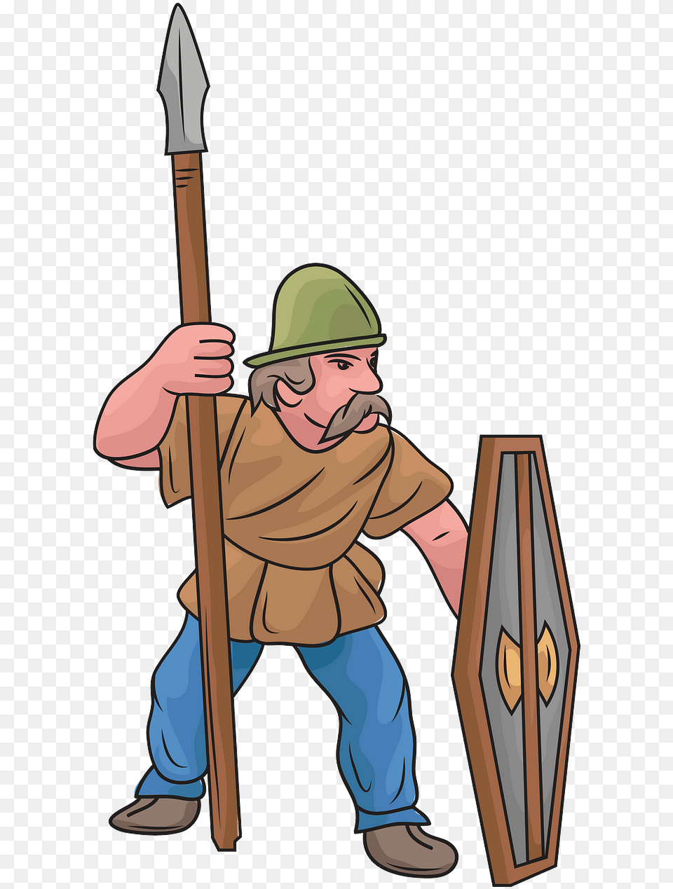 Cartoon, Person, Spear, Weapon, Face Free Transparent Png