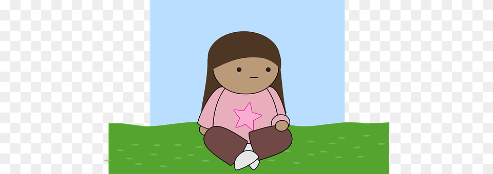 Cartoon Person, Sitting, Nature, Outdoors Png Image
