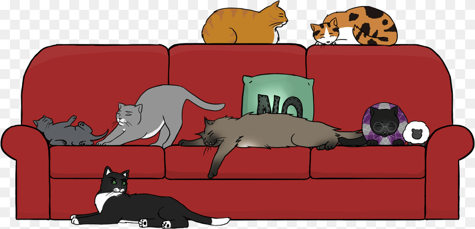 Cartoon, Couch, Furniture, Sleeping, Person Free Transparent Png