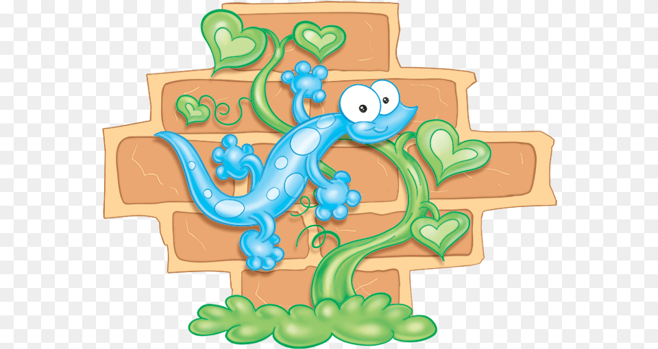 Cartoon, Brick, Animal, Lizard, Gecko Free Png