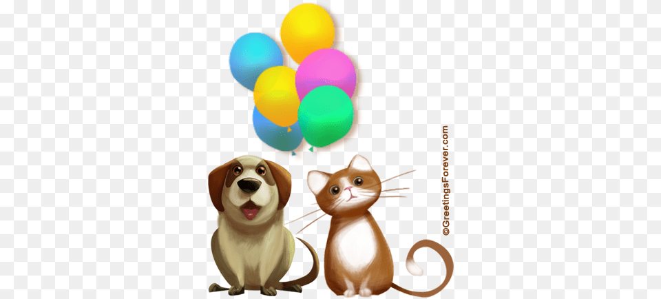 Cartoon, Balloon, Animal, Cat, Mammal Png Image