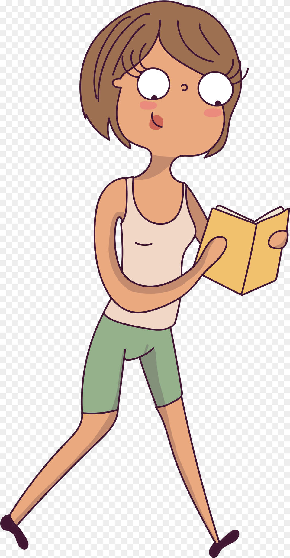 Cartoon, Person, Reading, Book, Publication Free Transparent Png