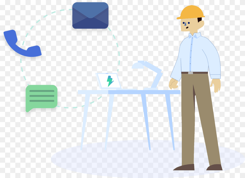 Cartoon, Table, Desk, Furniture, Person Free Transparent Png