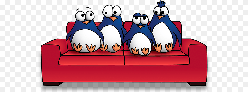 Cartoon, Couch, Furniture, Animal, Bird Png Image