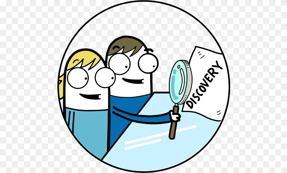 Cartoon, Magnifying, Face, Head, Person Png Image