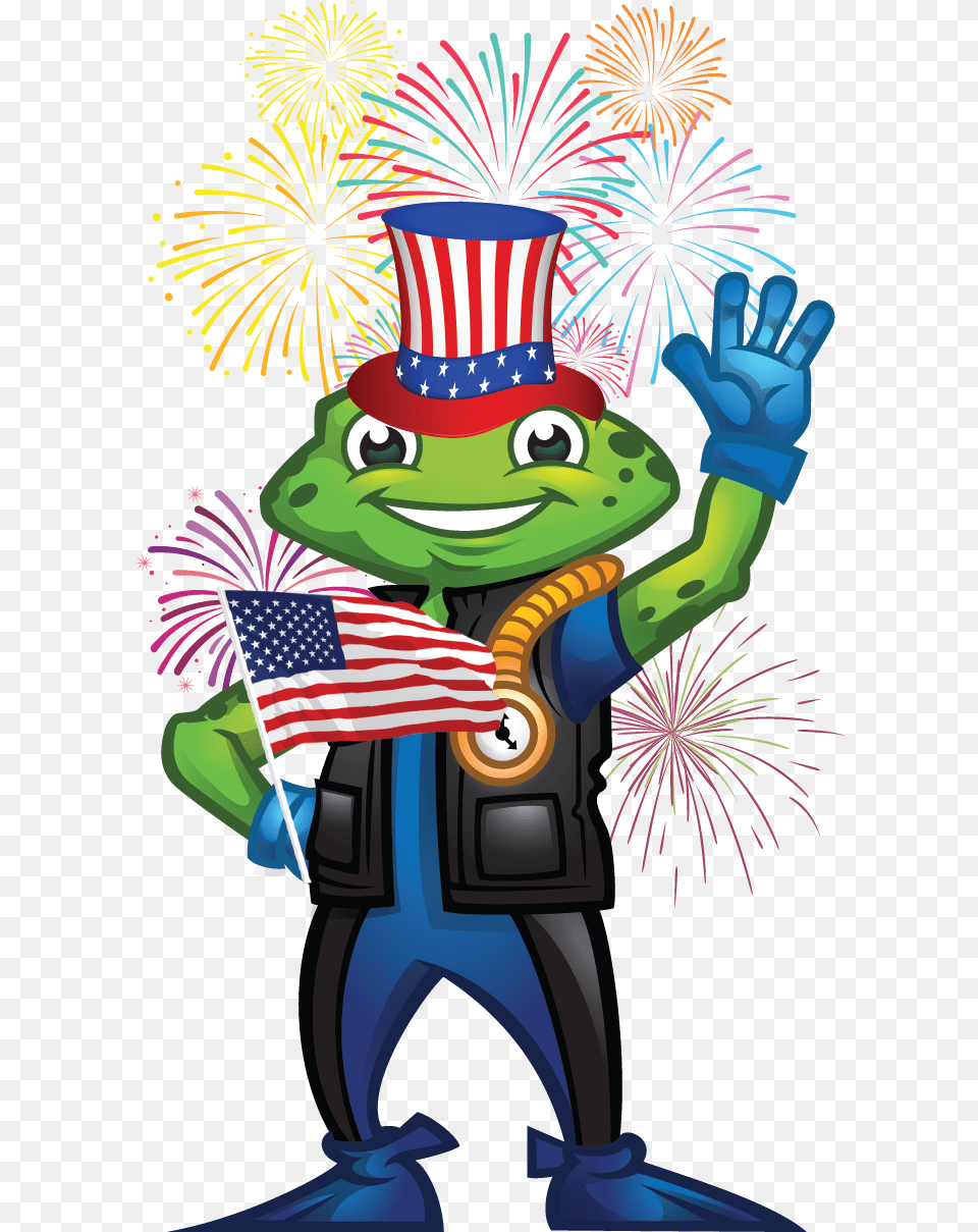 Cartoon, Flag, Fireworks Png Image