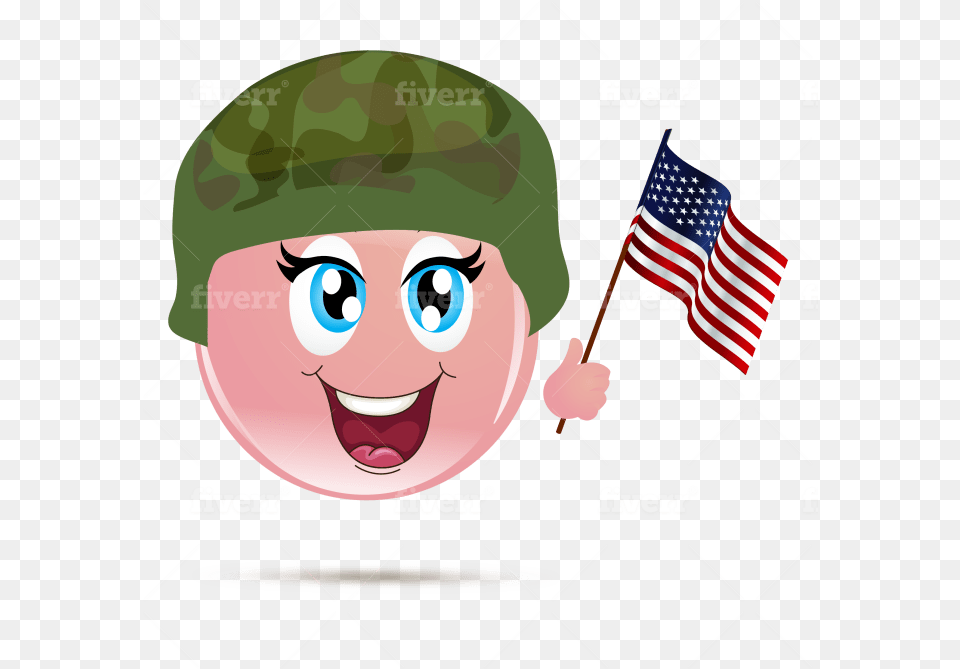 Cartoon, American Flag, Flag, Face, Head Free Transparent Png