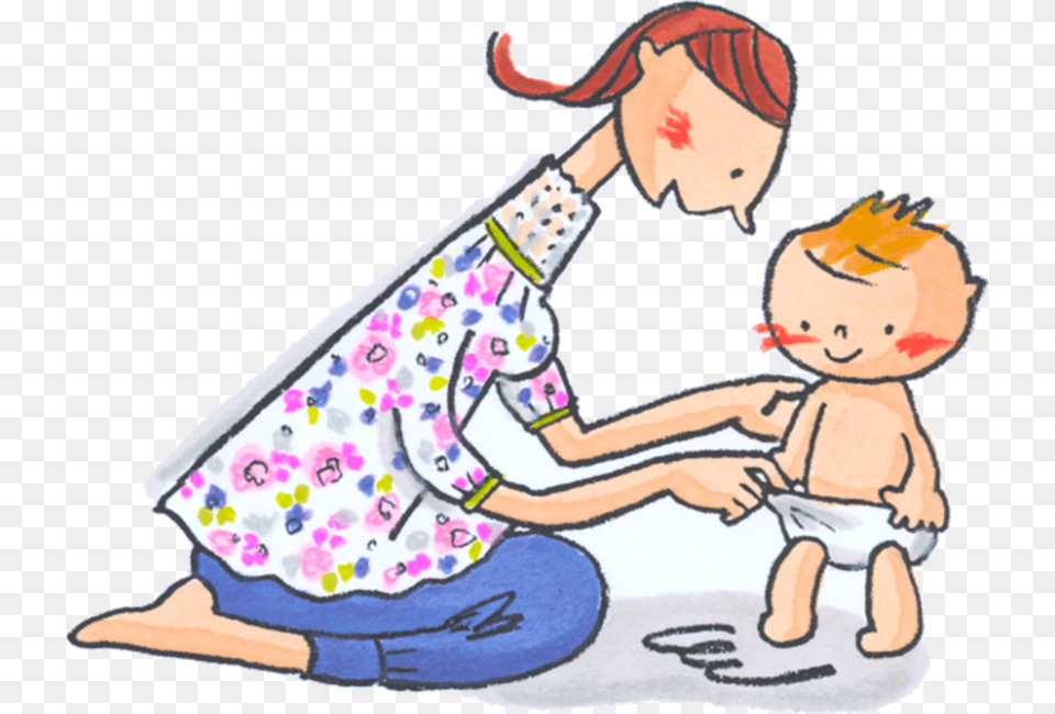 Cartoon, Kneeling, Person, Baby, Face Free Png Download