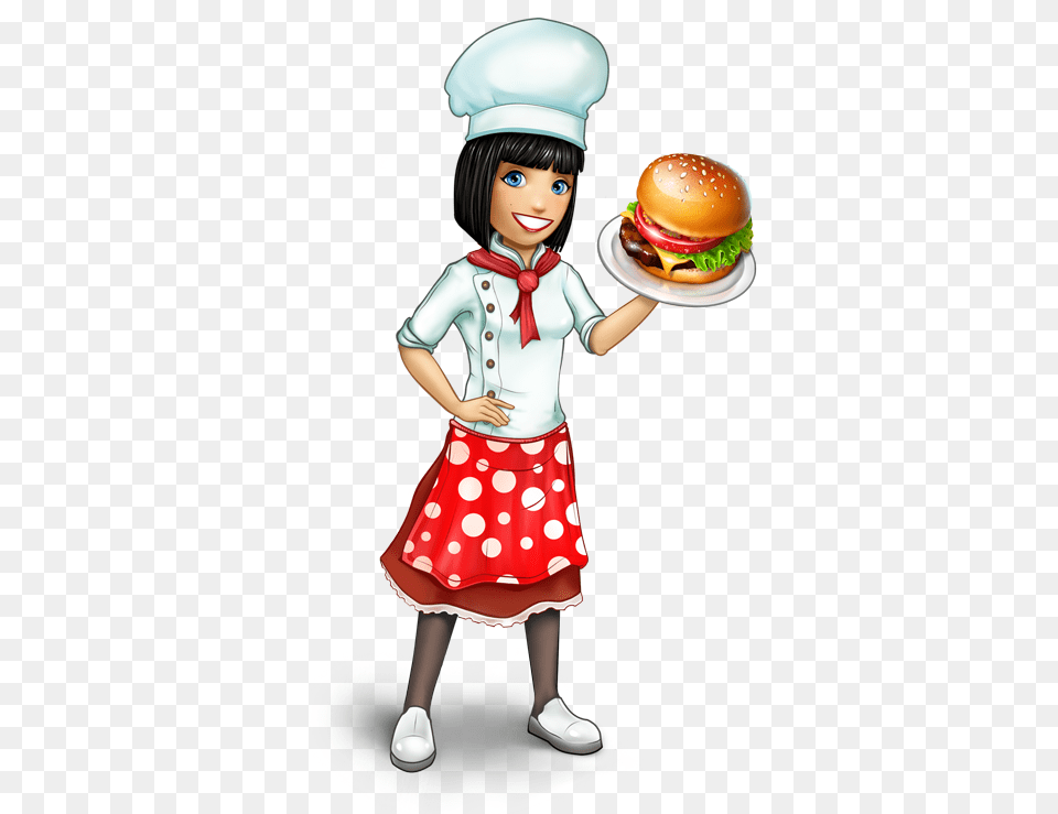 Cartoon, Burger, Food, Child, Female Free Png Download