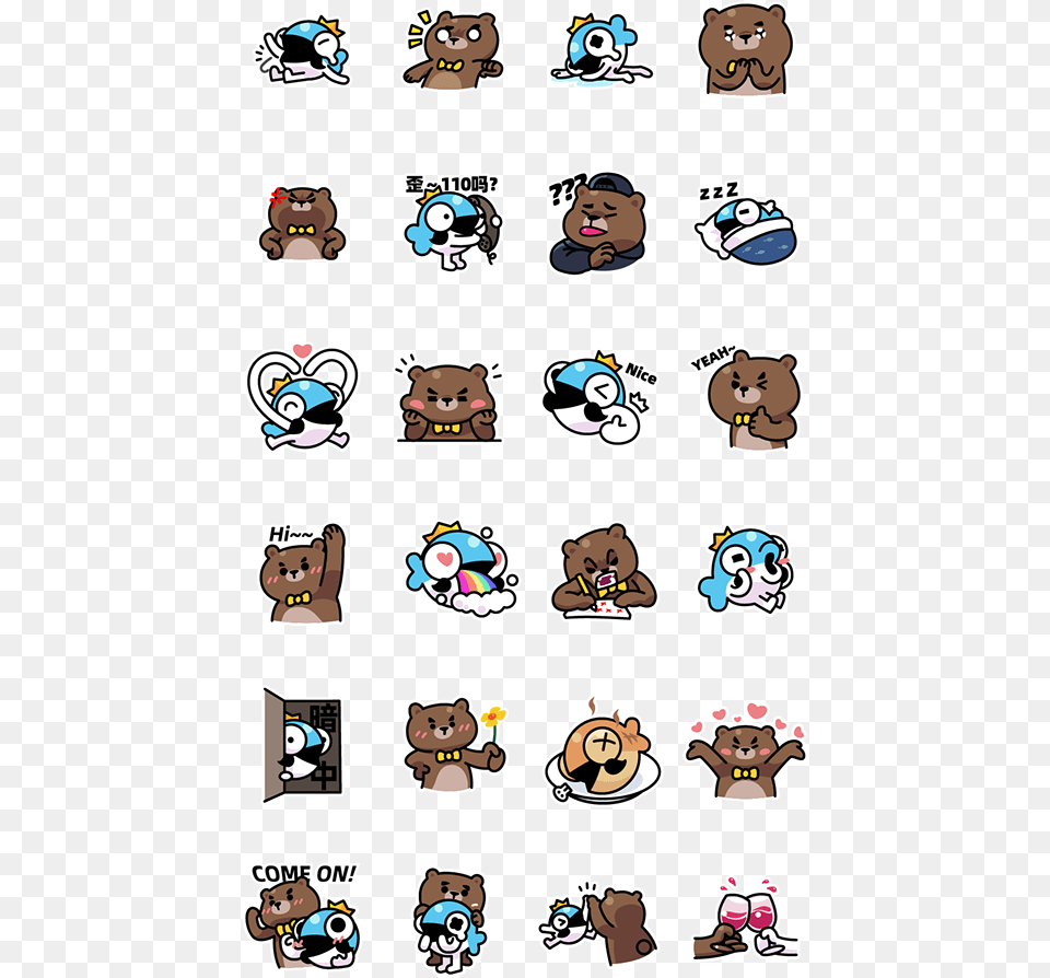 Cartoon, Sticker, Animal, Bear, Mammal Png Image
