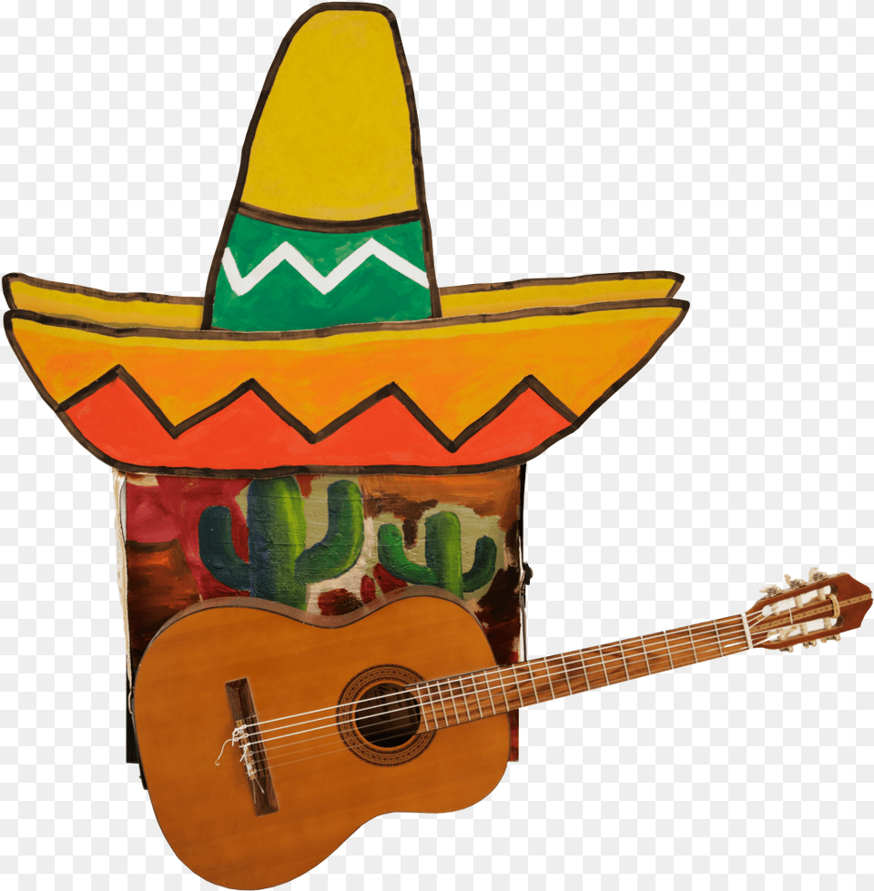 Cartoon, Clothing, Guitar, Hat, Musical Instrument Png