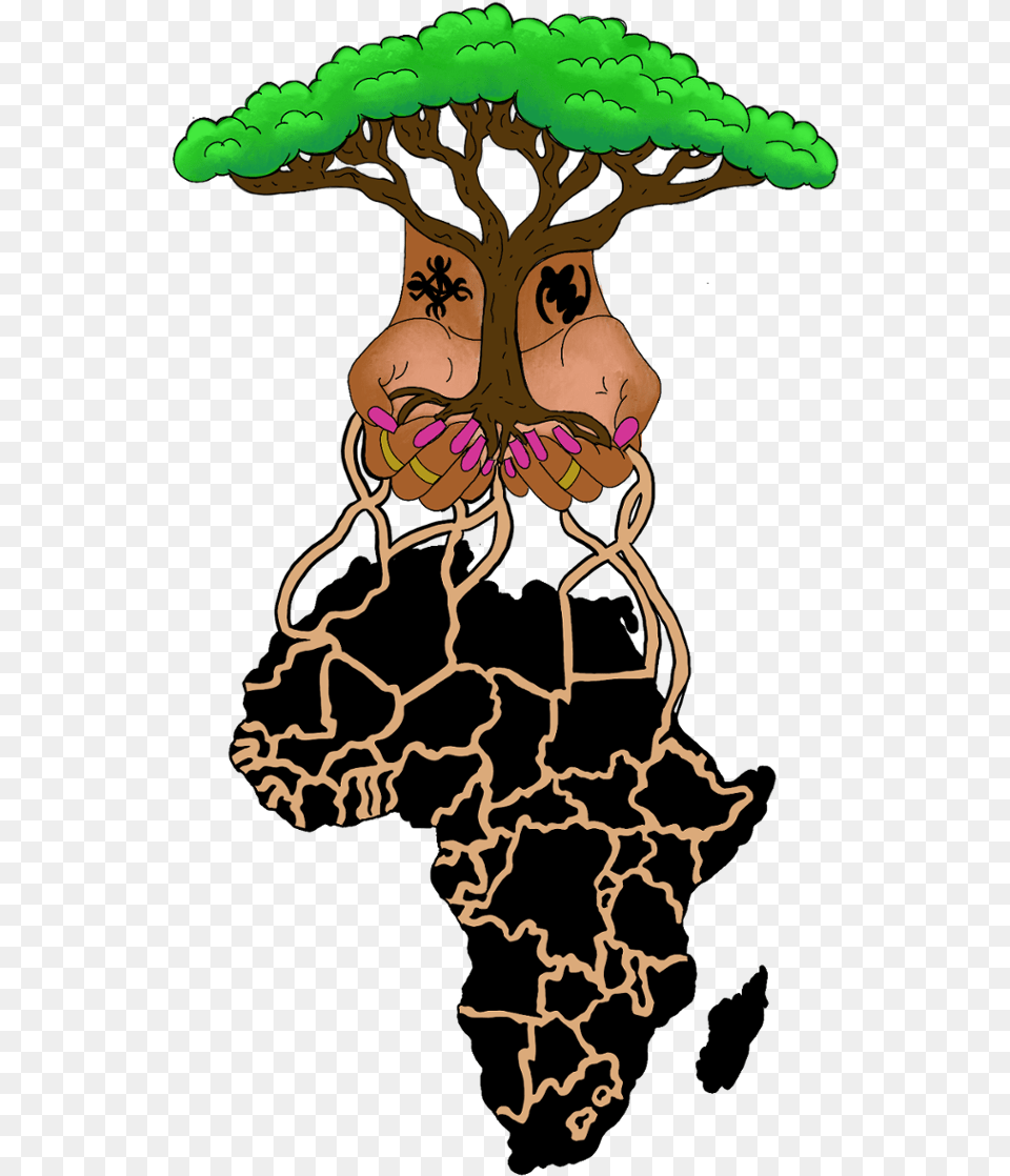 Cartoon, Plant, Root, Person, Tree Png Image