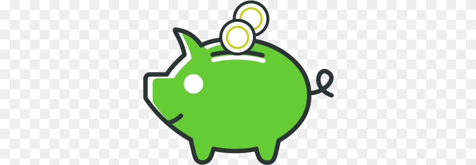 Cartoon, Green, Piggy Bank Png Image