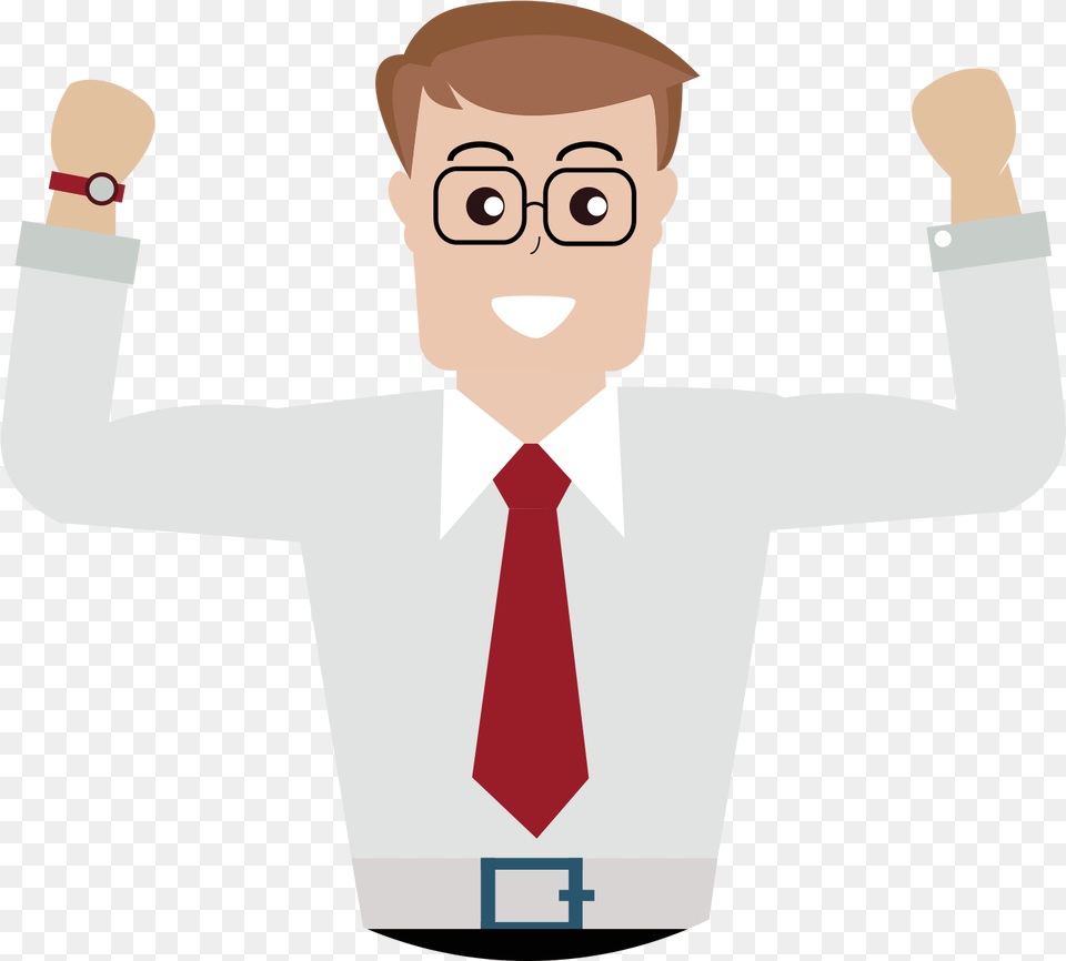 Cartoon Adobe Illustrator A Man With His, Accessories, Shirt, Tie, Formal Wear Free Png Download