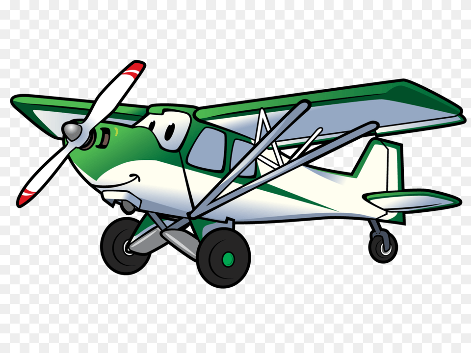 Cartoon Airplane Backcountry Pilot With Cartoon Plane, Aircraft, Transportation, Vehicle, Machine Png Image