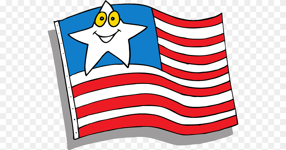 Cartoon American Flag Flag Star Face Cartoon American Wave Smile, American Flag Free Transparent Png