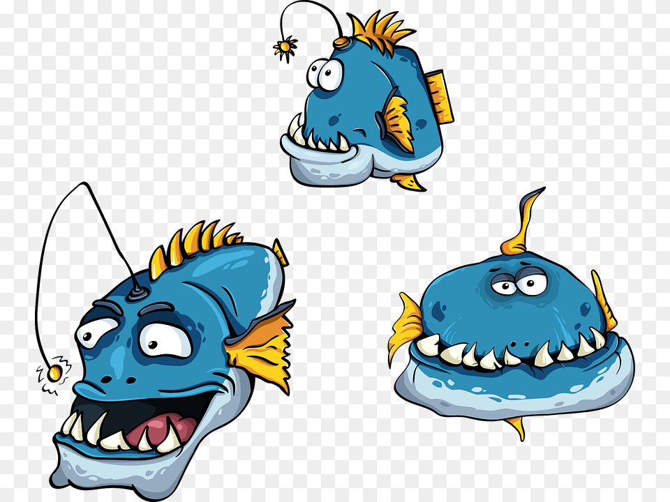 Cartoon Angler Fish, Face, Head, Person, Animal Free Png