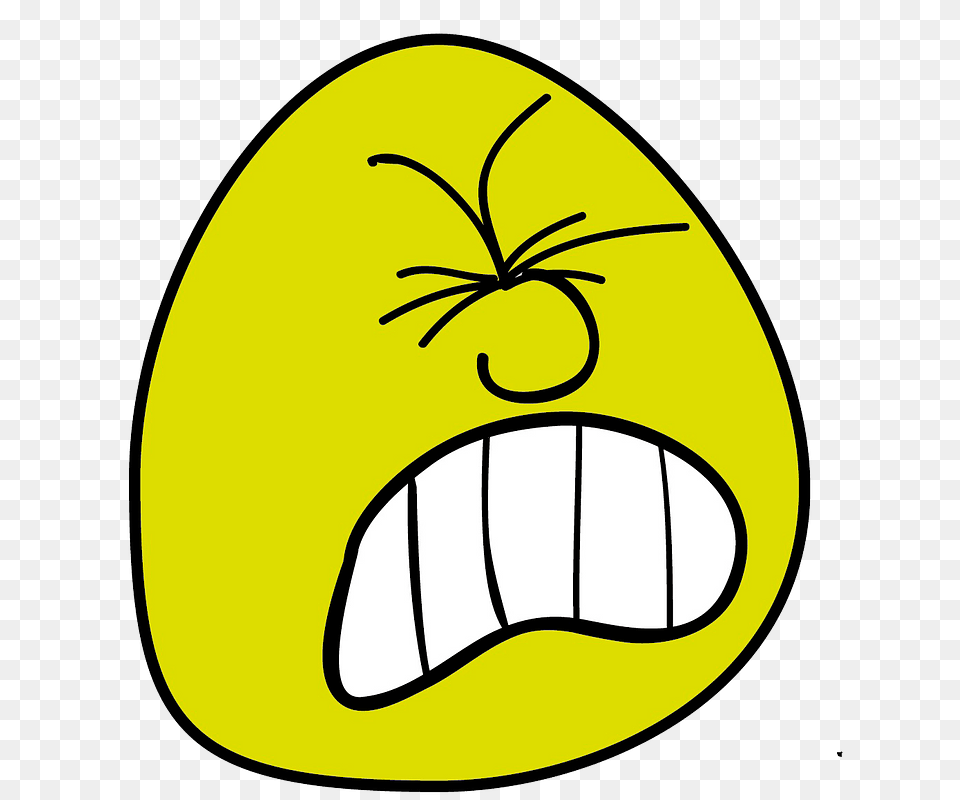 Cartoon Angry Face Clipart, Food, Fruit, Plant, Produce Free Png Download