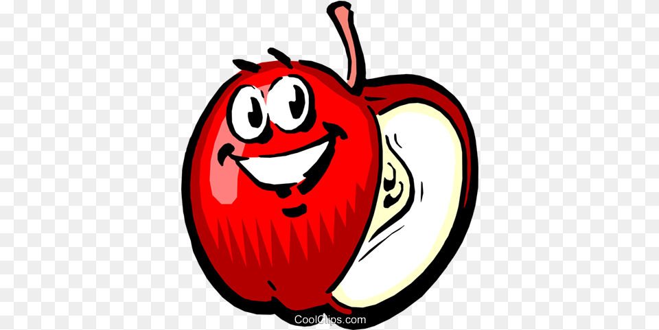 Cartoon Apple Royalty Vector Clip Art Illustration Cartoon Apples, Food, Fruit, Plant, Produce Free Png