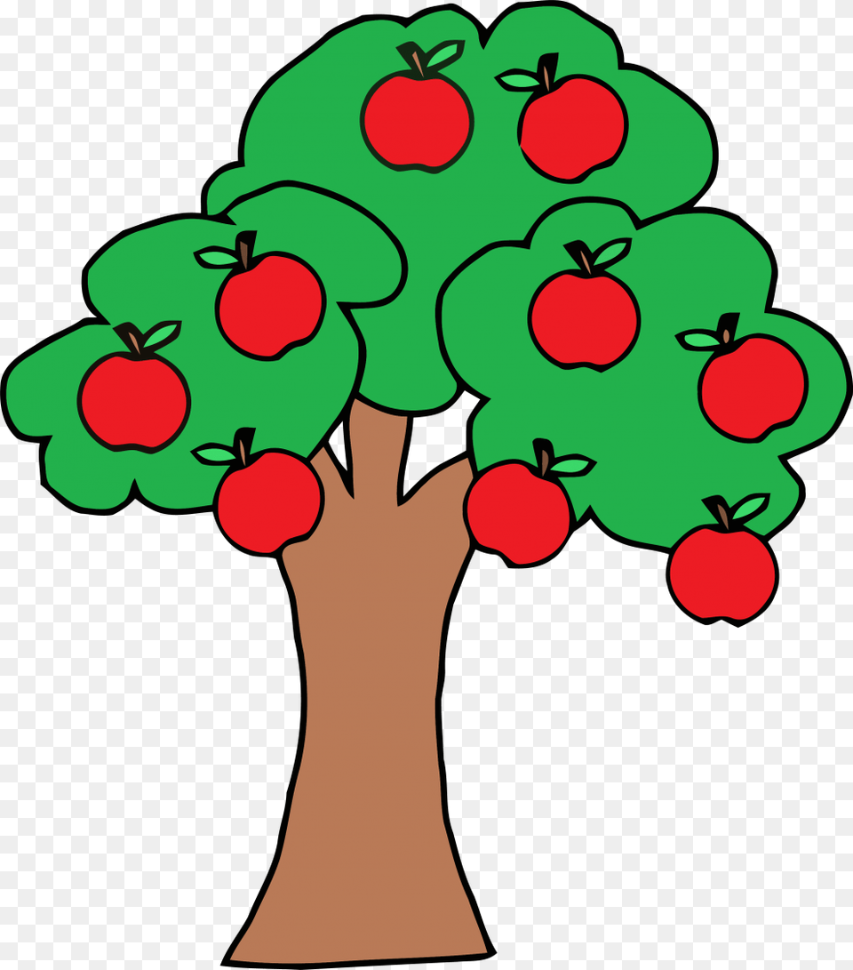 Cartoon Apple Tree Clipart, Food, Fruit, Plant, Produce Png