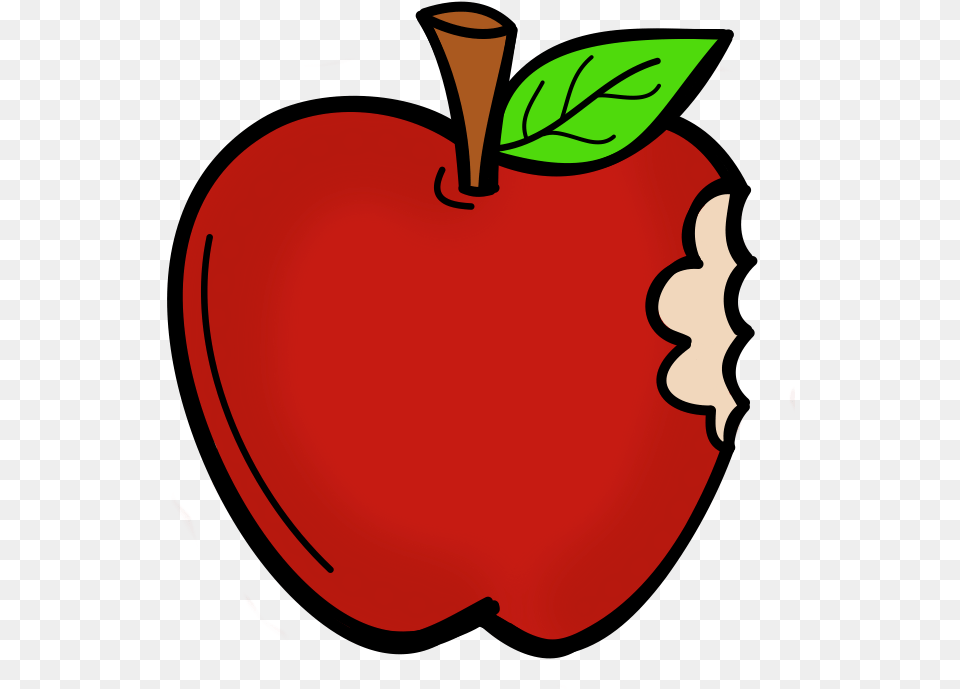 Cartoon Apple With A Bite Clipart Apple Bite Clipart, Food, Fruit, Plant, Produce Free Png Download