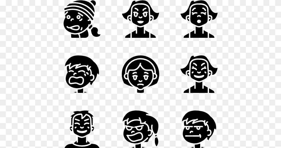 Cartoon Avatars, Gray Png