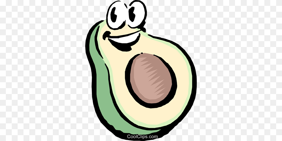 Cartoon Avocado Royalty Vector Clip Art Illustration, Food, Fruit, Plant, Produce Png