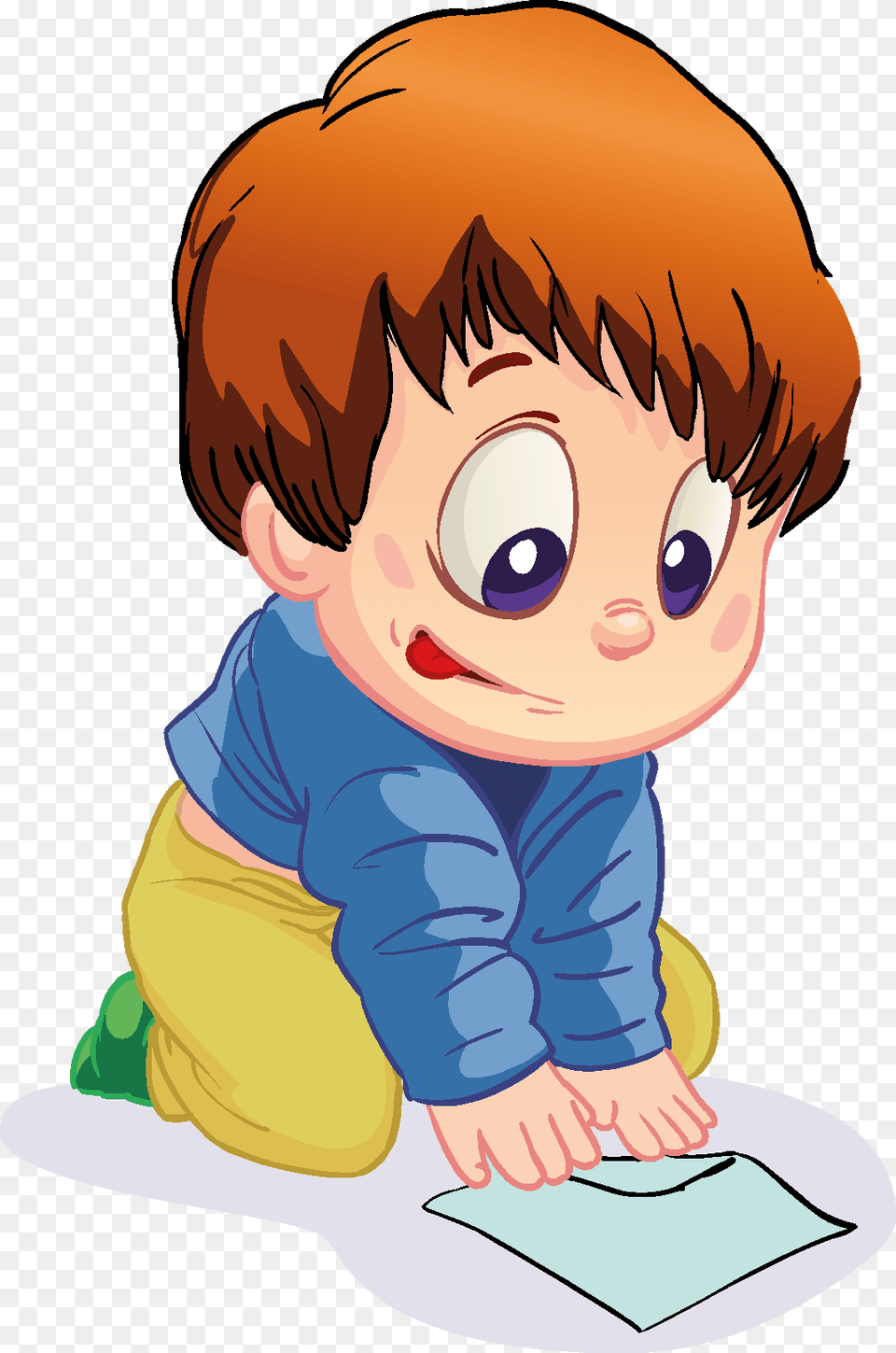 Cartoon Baby Children Kids People 01 Whatsapp Stickers Free Download, Person, Reading, Face, Head Png Image