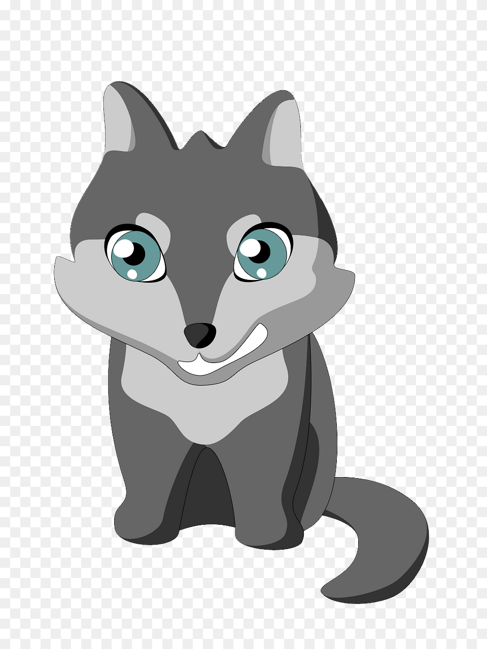 Cartoon Baby Wolf Clipart, Animal, Cat, Mammal, Pet Png Image