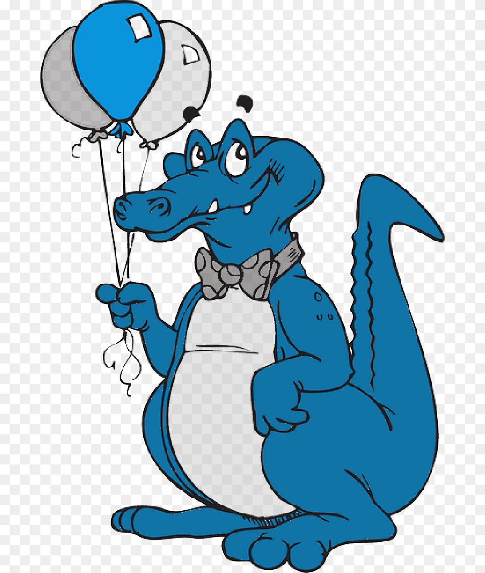 Cartoon Balloons Bow Standing Eyebrows Alligator Alligator Anime, Balloon, Baby, Person, Face Free Transparent Png