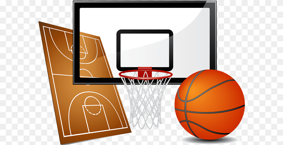 Cartoon Basketball Court Equipments Used In Basketball, Hoop, Ball, Basketball (ball), Sport Png Image