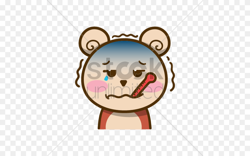 Cartoon Bear Having A Fever Vector Image, Face, Head, Person Free Png Download