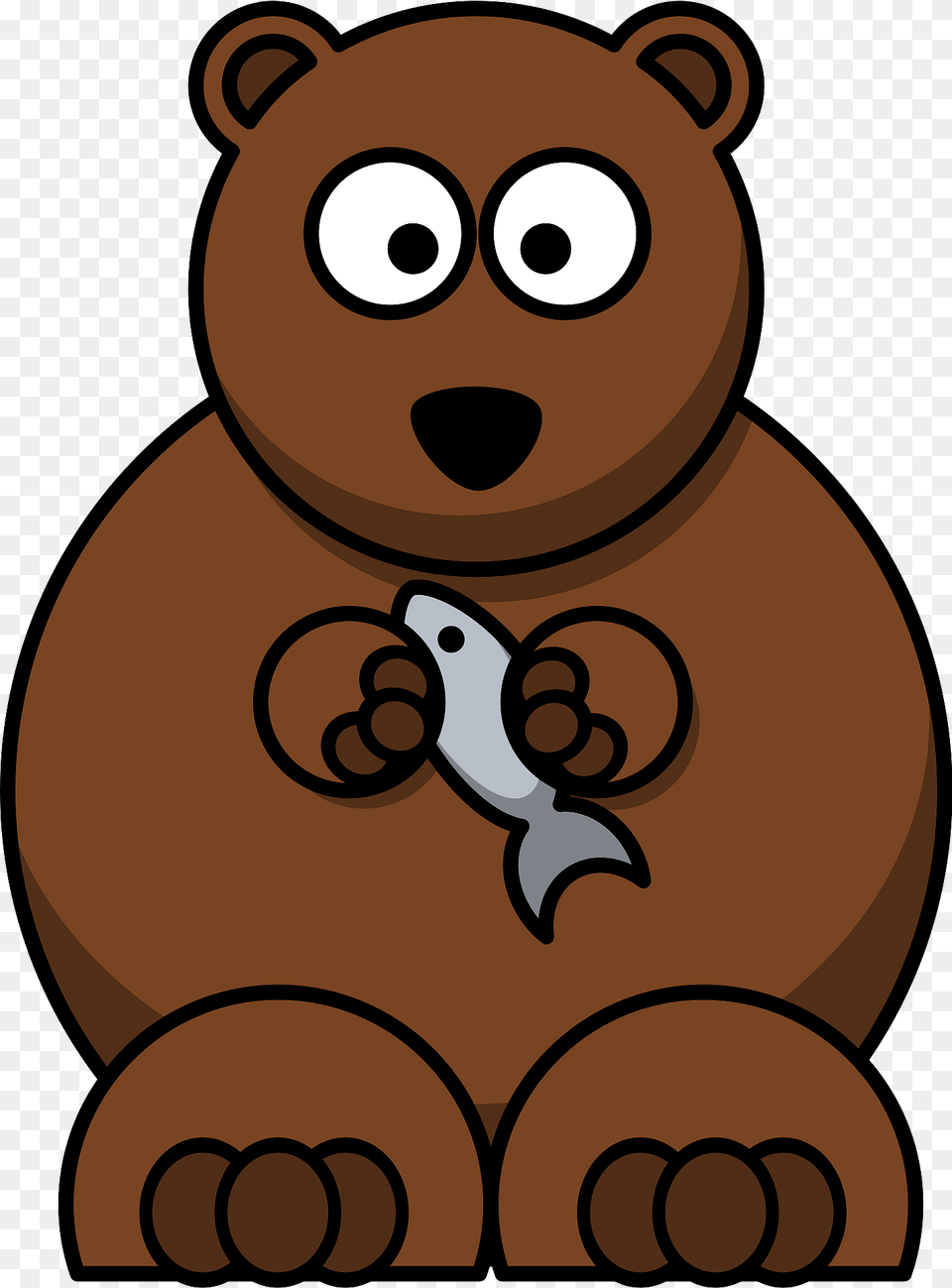 Cartoon Bear Holding A Fish Clipart, Animal, Wildlife, Mammal Free Png Download