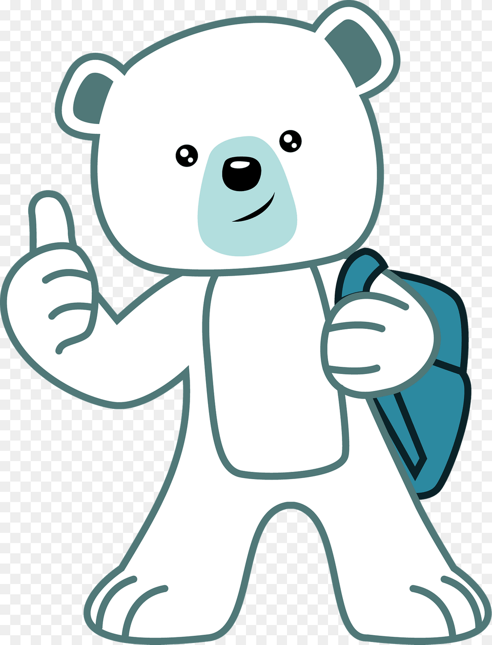 Cartoon Bear With Backpack Clipart, Nature, Outdoors, Snow, Snowman Free Png Download