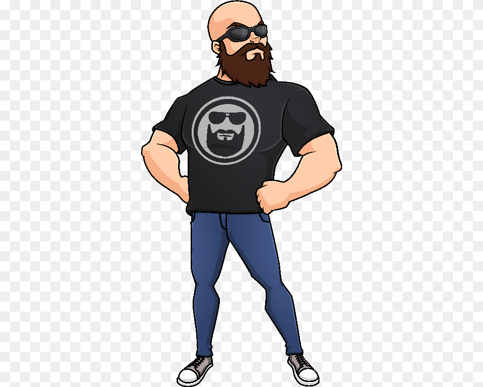 Cartoon Beard Man With A Beard And A Moustache Cartoon, T-shirt, Person, Head, Face Free Png Download