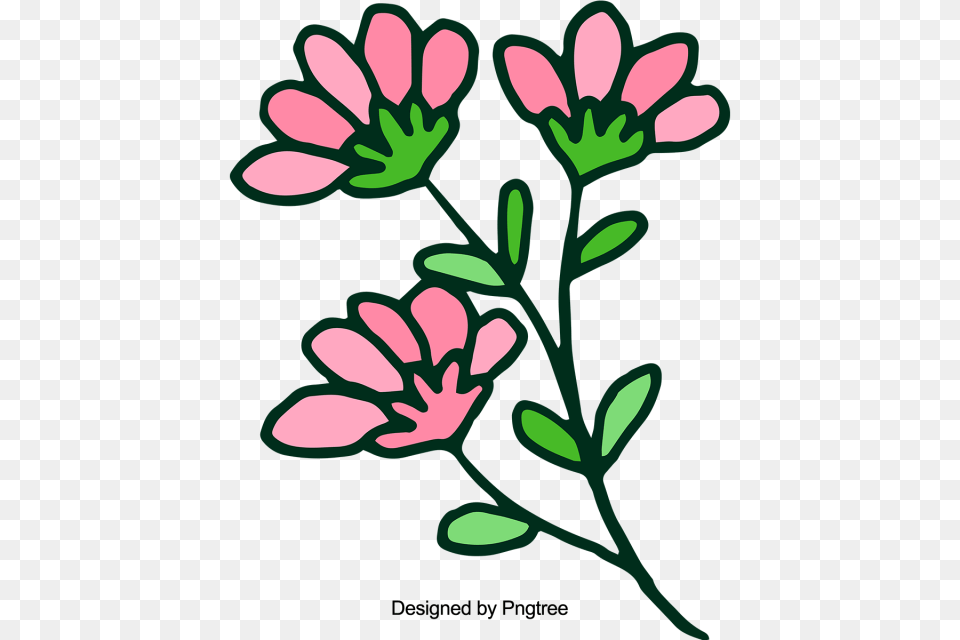 Cartoon Beautiful Hand Painted Water Color Flowers Cartoon, Art, Pattern, Floral Design, Graphics Png