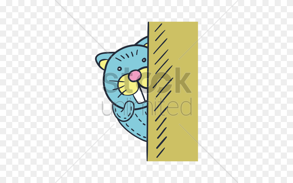 Cartoon Beaver Hiding Behind Wall Vector, Chart, Plot Free Png Download